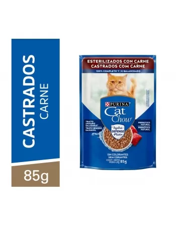 CAT CHOW CASTRADOS CARNE AO MOLHO 15X85