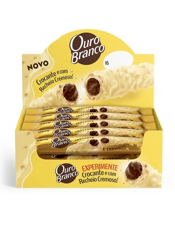 WAFER RECHEADO OURO BRANCO 12DS X 15UN X 25G