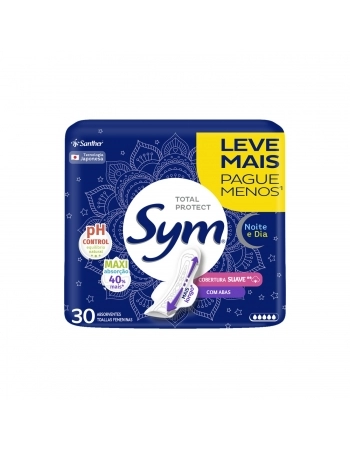 ABSORVENTE SYM NOITE & DIA SUAVE COM ABAS 15X30