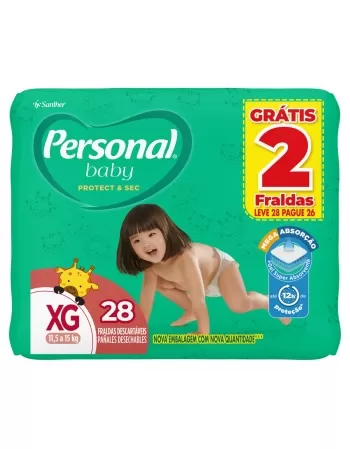 FRALDA PERSONAL BABY PROTECT&SEC EXTRA GRANDE 9XL28P26PADS