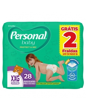 FRALDA PERSONAL BABY PROTECT&SEC SUPEREXTRA GRANDE 9XL28P26P