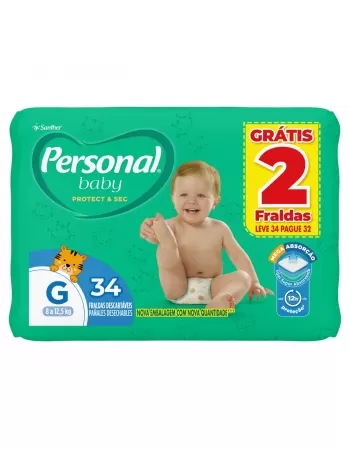 FRALDA PERSONAL BABY PROTECT&SEC GRANDE 9XL34P32PADS