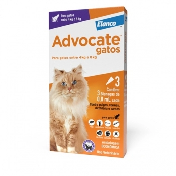 ADVOCATE GATO (G - 4KG A 8KG) - 3 BISNAGAS