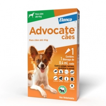 ADVOCATE CÃO (P - ATÉ 4KG) - 1 BISNAGA