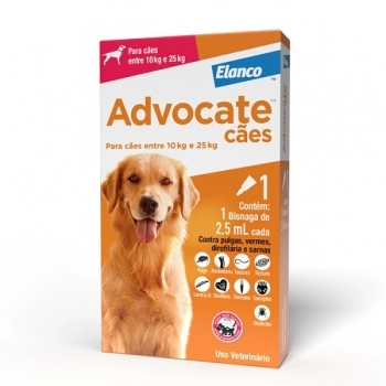 ADVOCATE CÃO (G - 10KG A 25KG) - 1 BISNAGA