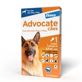 ADVOCATE CÃO (GG - 25KG A 40KG) - 1 BISNAGA